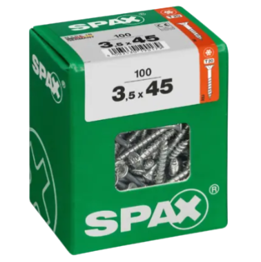 SPAX Universalschraube WIROX, 3,5x45 mm, 100 Stück, Teilgewinde, Senkkopf, 4191010350457